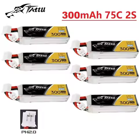 NEW TATTU 300mAh 7.6V 75C Lipo Battery With PH2.0 For RC Helicopter Quadcopter FPV Racing Drone Part