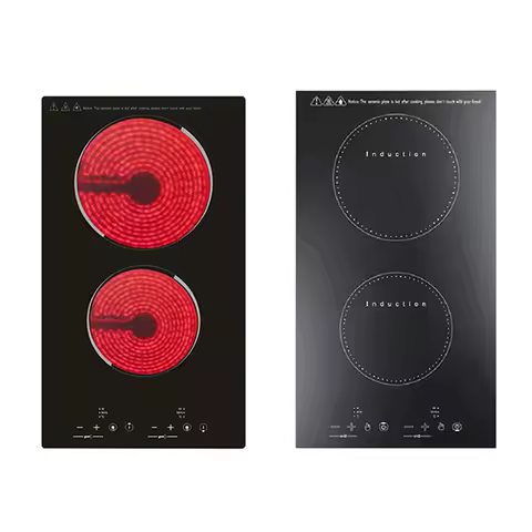 Kitchen 2 Rings Ceramic Cooker Induction Cooktop Double Electric Cooker Hob Heating Cooker Electric
