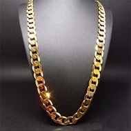 Pure Gold Color Necklace Jewelry 18K Gold 10mm Heavry Necklace For Men 202224262830"