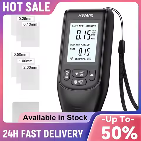 HW-400 Digital Paint Thickness Gauge 0-2000UM Car Coating Depth Gauge Paint Mil Thickness Tester for