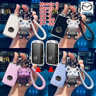 attractive MAZDA car key case for Mazda3/Mazda2/CX30/BT50/CX3/CX5 cute bear car keychain lanyard