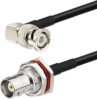 Eightwood BNC Bulkhead Female to BNC Male Right Angle Adapter RG58 Cable 50cm/ 1.6 feet