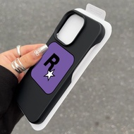 Do Not Include Button Phone Case TPU Purple Square R Star European American Silicone Durable Compati