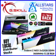 (ALLSTARS : We are Back / DIY PROMO) G.Skill Trident Z Neo 2x32GB DDR4 3600 CL18 RGB DDR4 RAM Kit (F4-3600C18D-64GTZN) (Warranty Limited Lifetime with Corbell)
