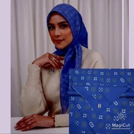 Kerudung segi empat motif buttonscarves monogram voile gakori