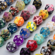 Random D20 Dice Set 10pcs Polyhedral Dice Random Color and Style 20 Sided Dice for Board Game DND Ro