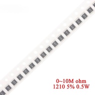 50pcs 1210 SMD Resistor 5% 0.5W 0~10M 0 2 3.3 5.6 10 12 20 30 36 47 51 82 100 200 680 820 1K 2K 6.2K