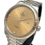 TUDOR舵 12703 男士不鏽鋼自動腕錶，鑲嵌三顆鑽石，附錶盒和保固卡，序號 I (2003)，香檳色錶盤，銀色和金色顏色。