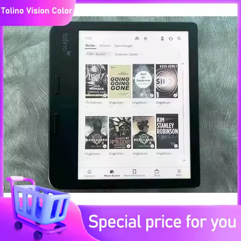 Tolino Vision Color eReader 32G Storage Waterproof E-Ink Display with SmartLight Bluetooth Lightweig