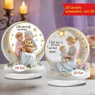 1pc 2D Acrylic Decor, Creative Moon & Motherly Love Theme Display Board. Printed With Heartwarming Q