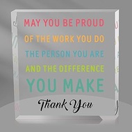 Coworker Thank You Gift for Women Men Acrylic Office Desk Decor Gift for Colleagues from Boss Leader Birthday Christmas Leaving Going Away Employee Appreciation Gift for Coworker Paperweight Keepsake