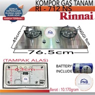 Rinnai Kompor Gas Tanam Rinai 2 Tungku Stainless RB 712 NS RB712 NS