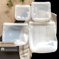 Silicone Storage Bags Reusable Eco-friendly Transparent Leakproof Microwave and Dishwasher Safe Fridge Freezer Organizer
