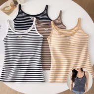 Striped Tank Top Model H0035 Shirt For Going Out With Foam Pads Women's Spaghetti Strap Fashion Soft