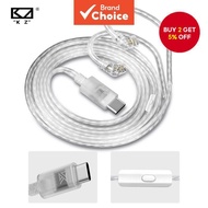 KZ Original TYPE-C Earphones Silver Plated Upgrade Cable for KZ Castor Headphones Kabel Telinga KZ O