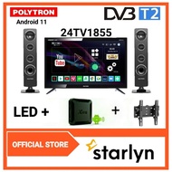 POLYTRON LED Digital TV 24 Inch SMART ANDROID BOX 11 24TV1855 + TOWER