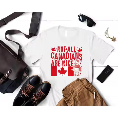Not All Canadians Are Nice T Shirt Canada Day Proud Canadian Goose Pro Geese July 1St Distressed