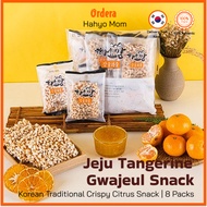 [ONLY JEJU] Hahyo Mom Jeju Tangerine Gwajeul Snack – 8 Packs (30g x 8) | Korean Traditional  Crispy 