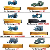 ใหม่บอร์ดเชื่อมต่อพอร์ตชาร์จ USB + เมนบอร์ด Flex สําหรับ Samsung A22 A32 4G A33 5G M22 M31S M32 M325F M51 M52 แผ่นชาร์จ