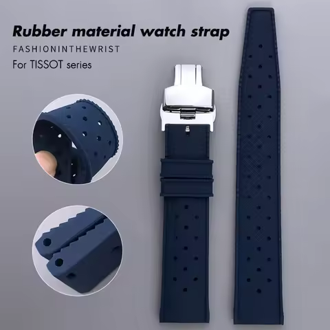 19mm 20mm 21mm 22mm Silicone Rubber Watchband Fit for Tissot 1853 Le-locle PRC200 Seiko SKX Black Wa