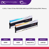 G.SKILL Trident Z5 Neo RGB 32GB (2x16GB) 6400MHz (AMD Expo) DDR5 Desktop RAM / Memory - Matte White