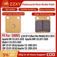 1 Pair Motorcycle Rear Brake Pad For SINNIS LJ 50 QT-H 12-14 Apache SM 125 15-20 Apache SMR 125 17-2