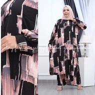 Setelan baju dan Celana Wanita Jumbo Motif Rury XXL XXXL XXXXL ld 110 120 130 140 ( Dapat Atasan + Celana ) Bahan Rayon Viscose One Set Muslim Setcel Dewasa ibu ibu Kekinian 2020 Terbaru 2021 Lebaran Mewah