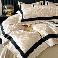 European Luxury Jacquard TC1600 100% Cotton 4IN1 Bedsheet Set Quilt Cover Bedsheet Pillow Case Weddi