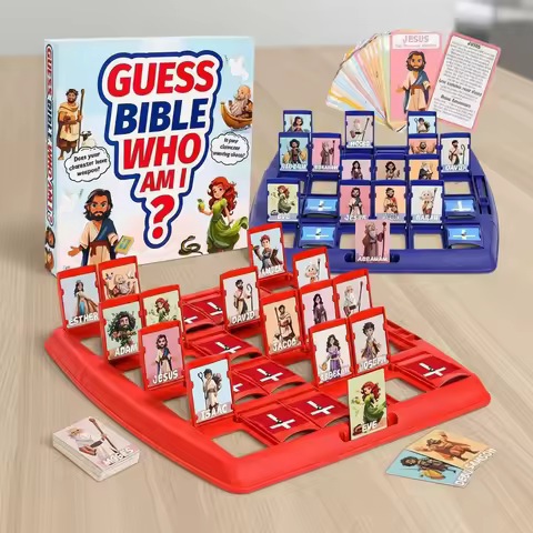 Guess Who I Am Puzzle Chessboard Games 24 Bible Characters with Life Story & Verse Card Two Person I