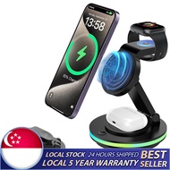 Magnetic Wireless Charger 3 in 1 Wireless Charger for iPhone iWatch AirPods Travel Wireless Charger 