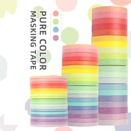 20pcs Washi Tape Set Rainbow Decorative Washi Tape Stationery Colorful 5m 3/ 5/ 7.5mm Basic Diary Ma