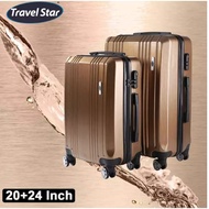 Travel Star 218 Business Roilling Hard Case Suitcase Set Luggage Set Bagasi (20+24 inch)