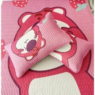Air conditioner pillow includes rubber pillowcase and pillow insert size 30x50 model STRAWBERRY BEAR