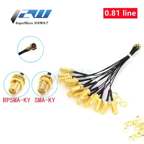 5-piece SMA / RP-SMA female to MHF4 IPX IPX4 RF plug Pigtail cable for Mini 0.81mm PCI card intel WI