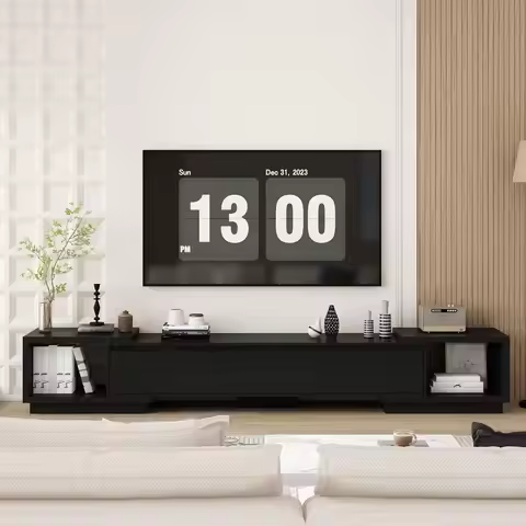 106" Retractable TV Stand with 3 Drawers, Extendable Console for 85-100" TV, Low Profile Media Table