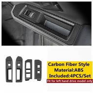 CJ7F Abs คาร์บอนไฟเบอร์หน้าต่างปุ่มด้านในประตู Sills ฝาครอบ Fit Trim Fit สำหรับ Toyota Tacoma 2024 2