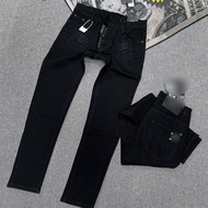 Men's Black Jeans with cross-zip letter D2