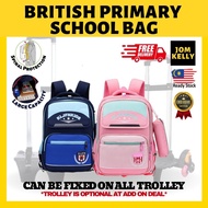 JOM KELLY Trolley School Bag Primary School Bag Trolley Rolling Backpack Beg Sekolah Roda Beg Sekolah Rendah School Bag Only