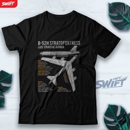 B-52 Stratofortress Bomber Aircraft Plane Airplane Blueprint Tshirt Microfiber Jersey