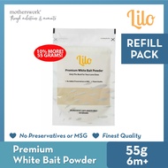 [4 Flavors] Lilo Premium Baby Food Powder Resealable Refill Pack 55G 6M+ - Ikan Bilis / Mushroom / Scallop / White Bait / Kombu | Baby Food Powder / Baby Food