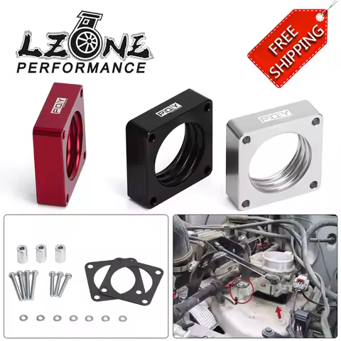 Aluminum Throttle Body Spacer For 91-06 Jeep Wrangler Cherokee TJ YJ LJ XJ 2.5L/4.0L Engine Gas w/ G