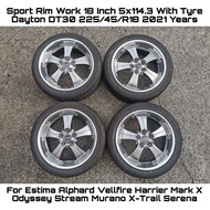 Sport Rim Alloy Wheels Work 18'' Inci With Tyre Tire Tayar Dayton 225/45/R18 For Estima Alphard Vellfire Odyssey Stream