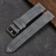 Handcrafted Soft Genuine Leather Watch Strap for Men and Women 18-22MM with Pin Buckle Clasp Medium 