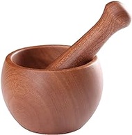 Mortar and Pestle Set Natural Wood Home Supplies Spice Medicine Herb Natural Pestle and Grinding Bowl mortar&amp;pestle (Color : As picture, Size : -)