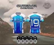 เสื้อกีฬาคอวี แขนสั้น มาใหม่ Outdoor มีเบอร์ด้านหลัง ผ้าโพลีเอสเตอร์ ใส่สบาย ไม่ร้อน แห้งง่าย มี 5 ส