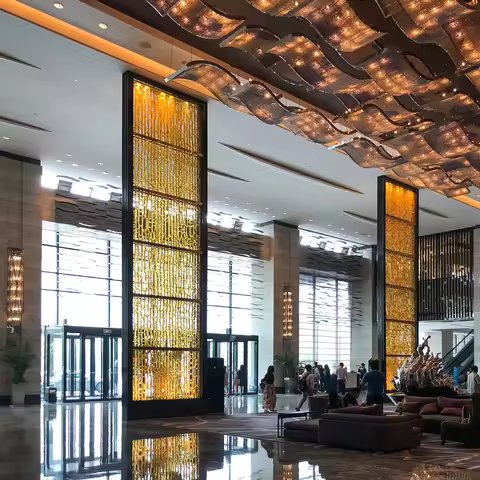 Chinese Style Metal Room Divider Antique 304 316 Stainless Steel Partition Screen Byobu