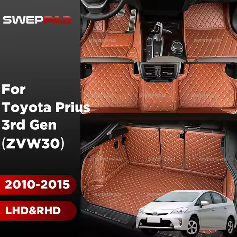 Car Floor Mats For Toyota Prius 3rd Gen（ZVW30） 2010-2015 Trunk mat Cargo Liner Protection Carpet Cus