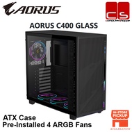 GIGABYTE AORUS C400 GLASS Mid Tower PRE-INSTALLED 3 ARGB FANS ATX PC CASE