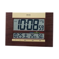 Seiko Clock (Seiko Clock) Hanging Clock and Desk Clock Combined Radio Digital Calendar Tea Wood 18×26×2.2cm SQ440B