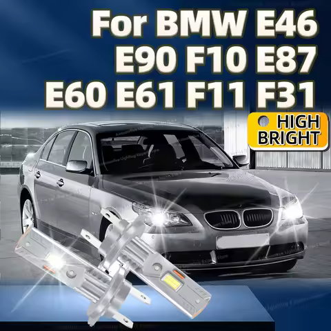2Pcs H7 LED Headlight Bulbs CANBUS 30000LM 6000K Car Light Lamp 12V Plug and Play For BMW E46 E90 F1